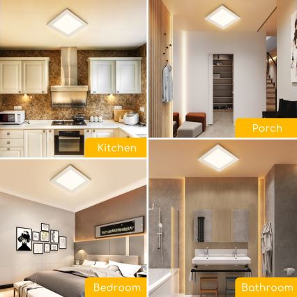 Aigostar - Plafoniera LED a montaggio superficiale LED/9W/230V 3000K 12,2x12,2 cm bianca