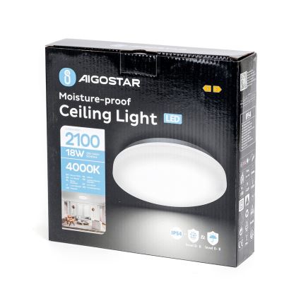 Aigostar - Plafoniera LED da bagno LED/18W/230V 4000K IP54