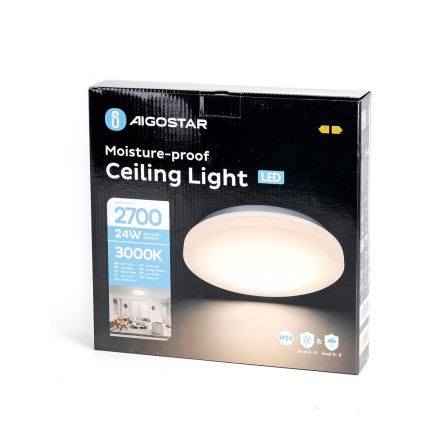 Aigostar - Plafoniera LED da bagno LED/24W/230V 3000K IP54