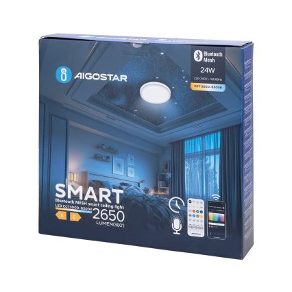 Aigostar - Plafoniera LED dimmerabile da bagno MESH Smart LED/24W/230V 3000-6500K IP44 + telecomando