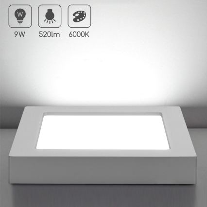 Aigostar - Plafoniera LED da soffitto a montaggio superficiale LED/9W/230V 6000K 12,2x12,2 cm bianca