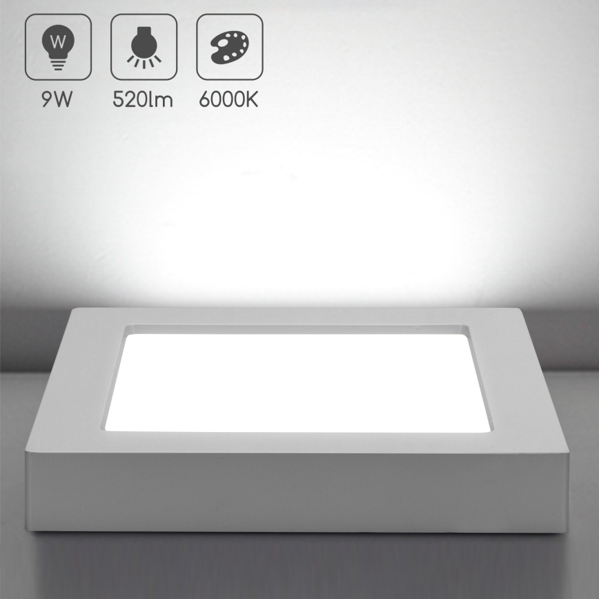 Aigostar - Plafoniera LED da soffitto a montaggio superficiale LED/9W/230V 6000K 12,2x12,2 cm bianca
