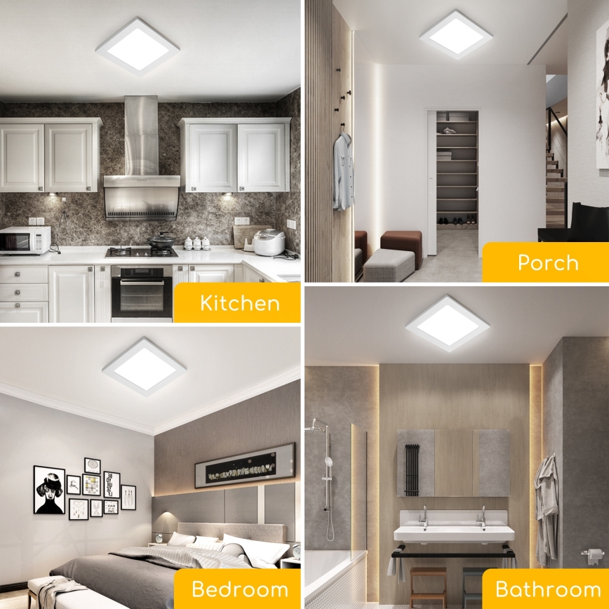 Aigostar - Plafoniera LED da soffitto a montaggio superficiale LED/9W/230V 6000K 12,2x12,2 cm bianca