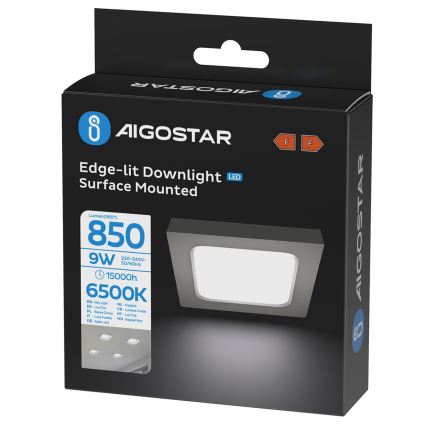 Aigostar - Plafoniera LED da soffitto a montaggio superficiale LED/9W/230V 6000K 12,2x12,2 cm bianca