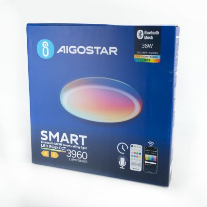 Aigostar - Lampada da soffitto dimmerabile LED RGBW MESH LED/36W/230V 3000-6500K con telecomando