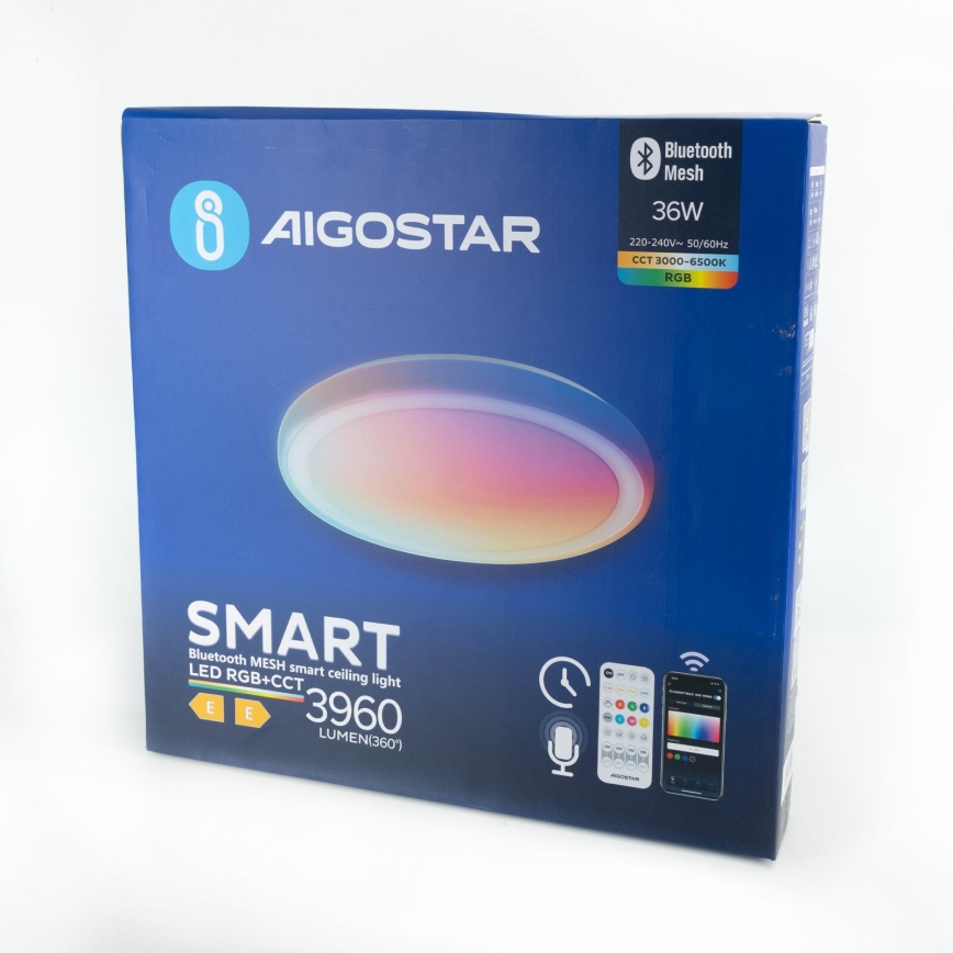 Aigostar - Lampada da soffitto dimmerabile LED RGBW MESH LED/36W/230V 3000-6500K con telecomando