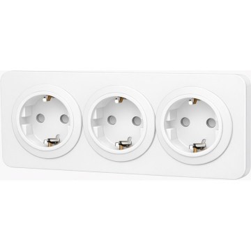 Aigostar - Presa a muro con cornice 3Z SCHUKO 250V/16A bianca