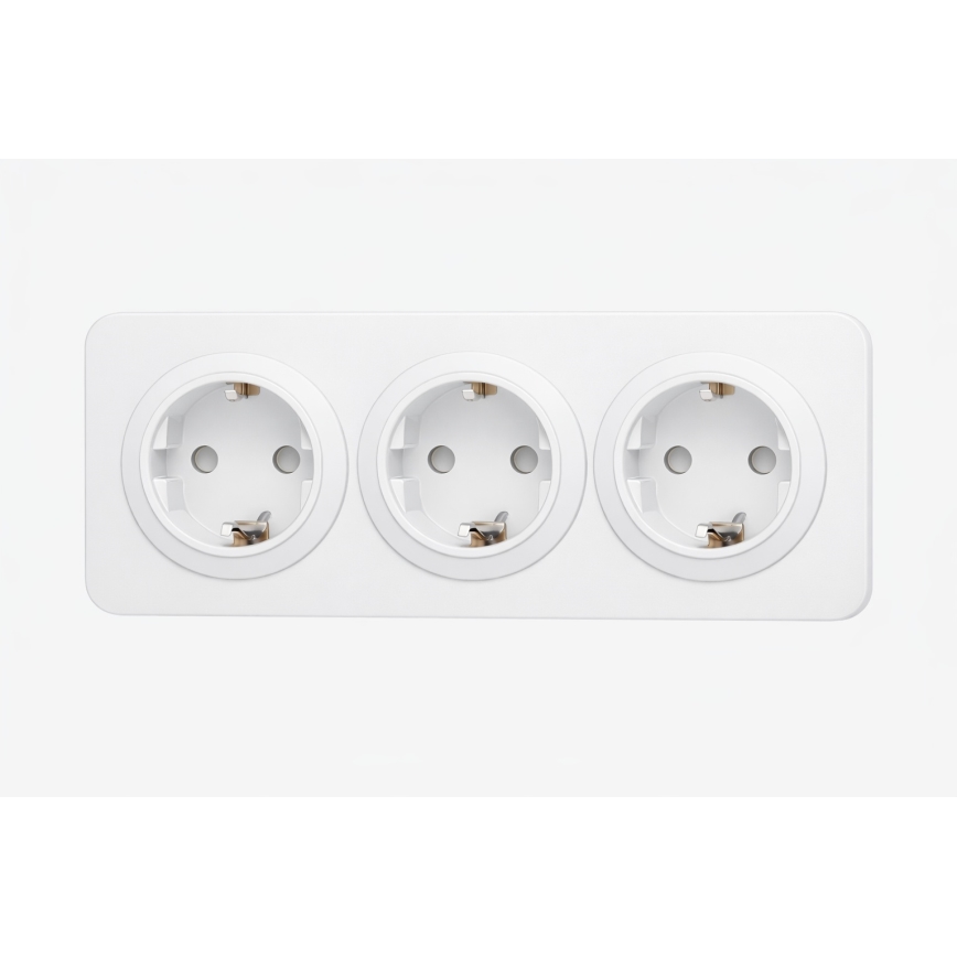 Aigostar - Presa a muro con cornice 3Z SCHUKO 250V/16A bianca