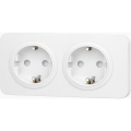 Aigostar - Presa da parete con cornice, 2 prese SCHUKO, 250 V/16 A, bianca