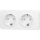 Aigostar - Presa da parete con cornice, 2 prese SCHUKO, 250 V/16 A, bianca