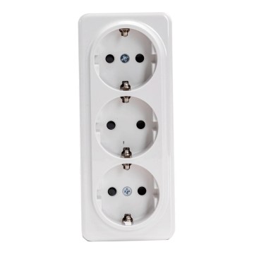 Aigostar - Presa da parete domestica tripla SCHUKO 250V bianca