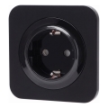 Aigostar - Presa da parete SCHUKO con placca 250V/16A nera