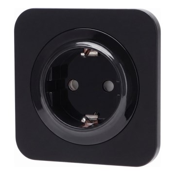 Aigostar - Presa da parete SCHUKO con placca 250V/16A nera
