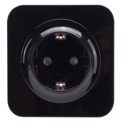 Aigostar - Presa da parete SCHUKO con placca 250V/16A nera