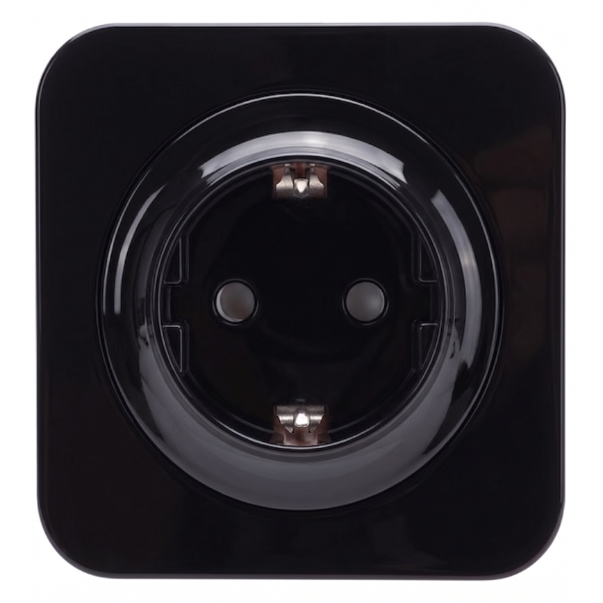 Aigostar - Presa da parete SCHUKO con placca 250V/16A nera