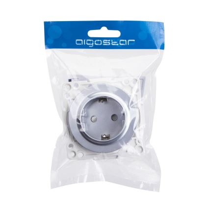 Aigostar - Presa da parete SCHUKO senza cornice 250V/16A, argento