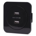 Aigostar - Presa di alimentazione USB con cornice 2x USB-A nera