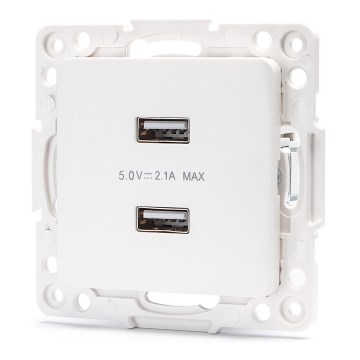Aigostar - presa di alimentazione USB senza cornice 2x USB-A bianca