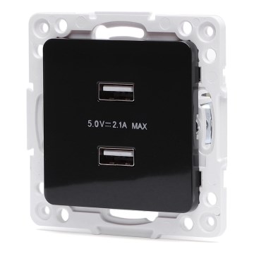 Aigostar - presa di alimentazione USB senza cornice 2x USB-A nera