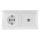 Aigostar - Presa Ethernet e presa Schuko con cornice, bianca