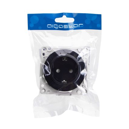 Aigostar - Presa SCHUKO da parete senza placca 250V/16A nera