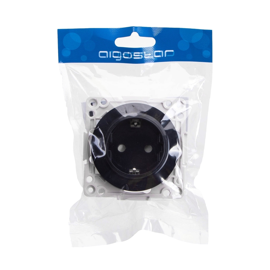 Aigostar - Presa SCHUKO da parete senza placca 250V/16A nera