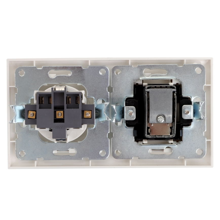 Aigostar - Presa TV e presa SCHUKO 230V con placca bianca
