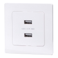 Aigostar - Presa USB da parete con cornice, 2 porte USB-A, bianca
