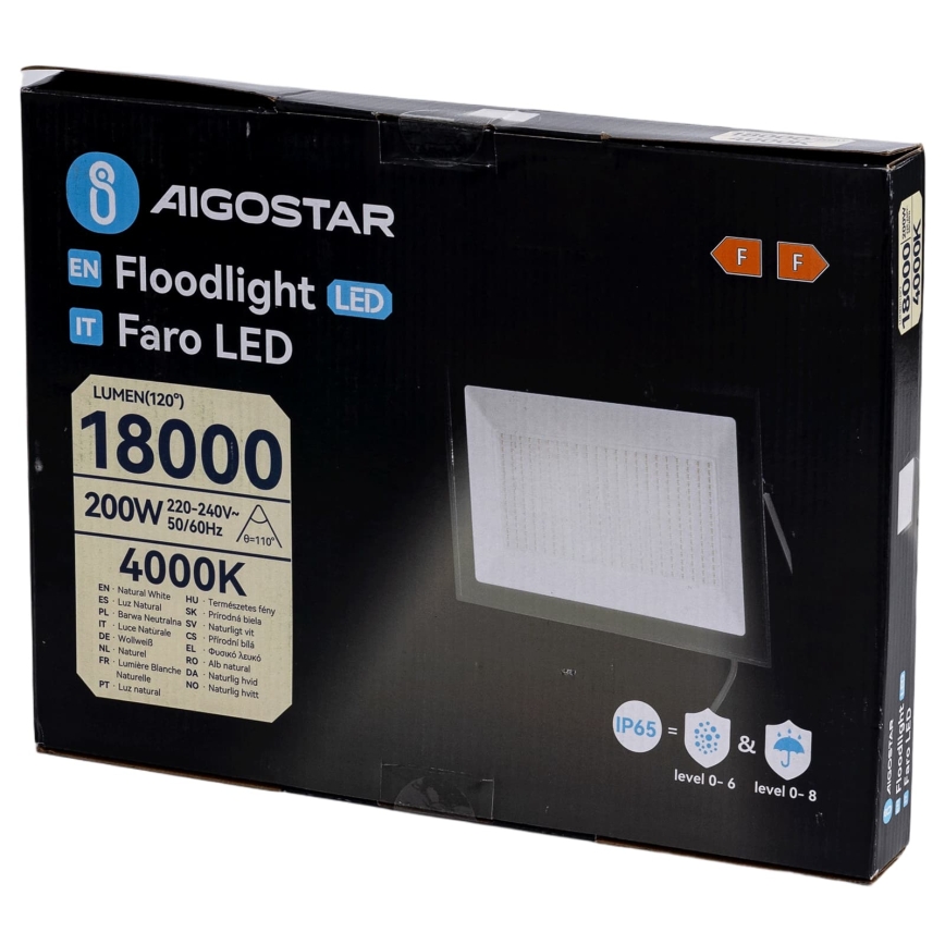 Aigostar - Proiettore LED/200W/230V 4000K IP65 nero