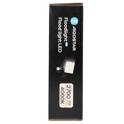 Aigostar - Proiettore LED con sensore, 30W, 230V, 4000K, IP65