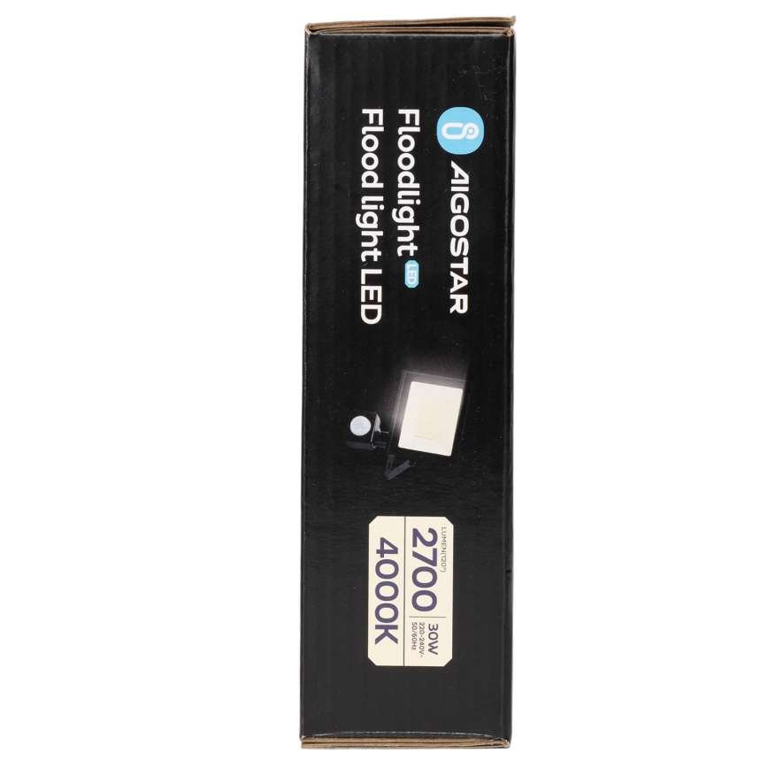 Aigostar - Proiettore LED con sensore, 30W, 230V, 4000K, IP65