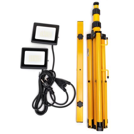 Aigostar - Proiettore LED con stativo 2xLED/30W/230V 6500K IP65 arancione/nero