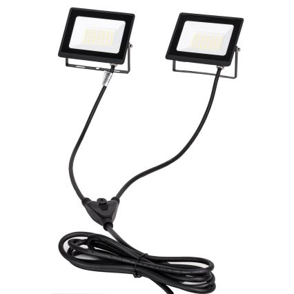 Aigostar - Proiettore LED con stativo 2xLED/30W/230V 6500K IP65 arancione/nero