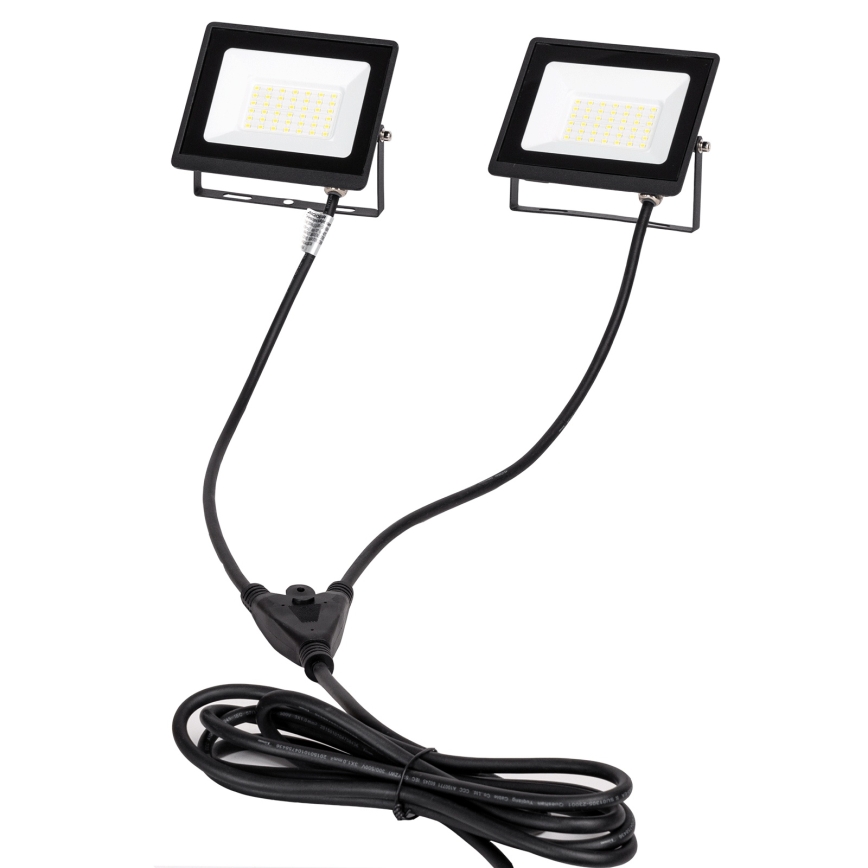 Aigostar - Proiettore LED con stativo 2xLED/30W/230V 6500K IP65 arancione/nero