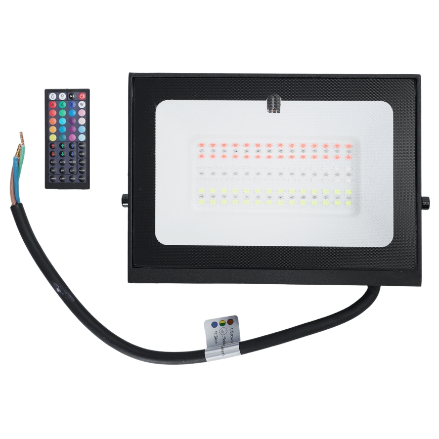 Aigostar - Faro LED RGB da 50W, 230V, IP65 con telecomando