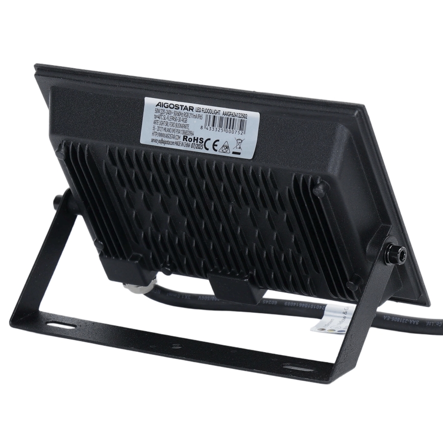 Aigostar - Faro LED RGB da 50W, 230V, IP65 con telecomando