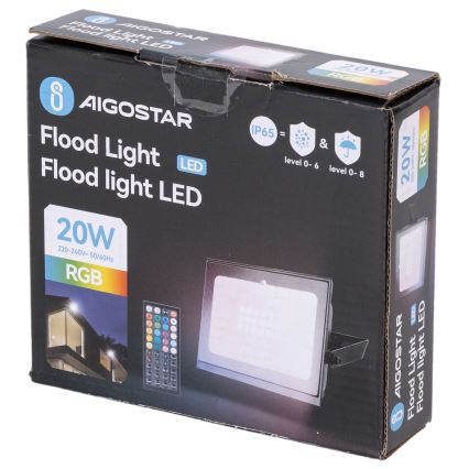 Aigostar - Proiettore LED RGB 10W/230V IP65 + telecomando