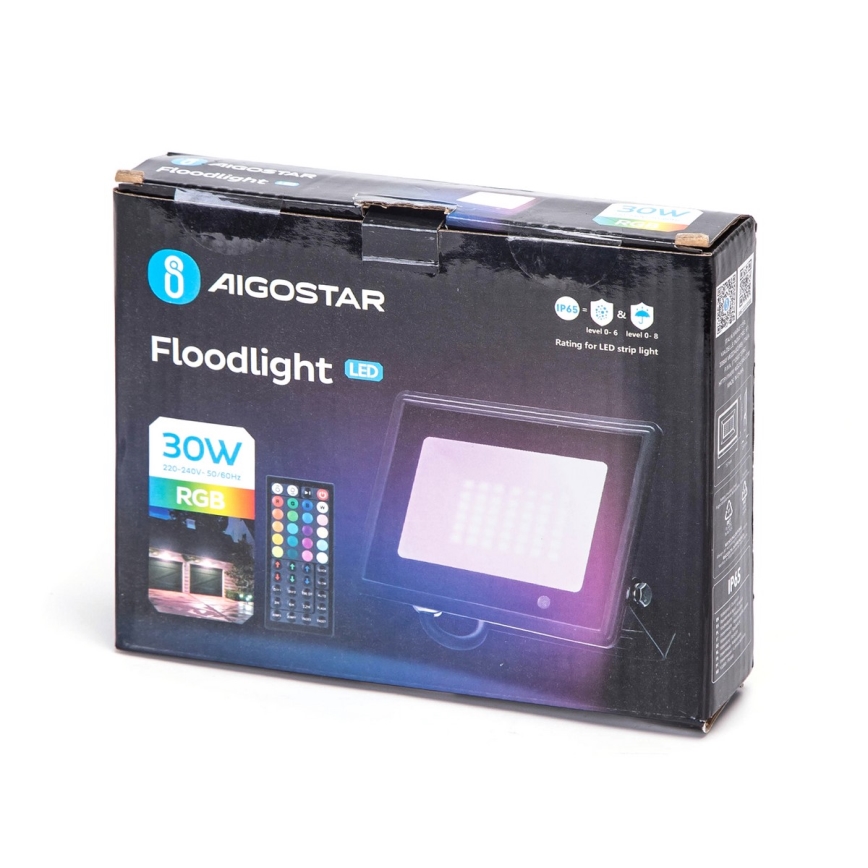 Aigostar - Proiettore LED RGBW dimmerabile/LED/30W/230V IP65 + telecomando