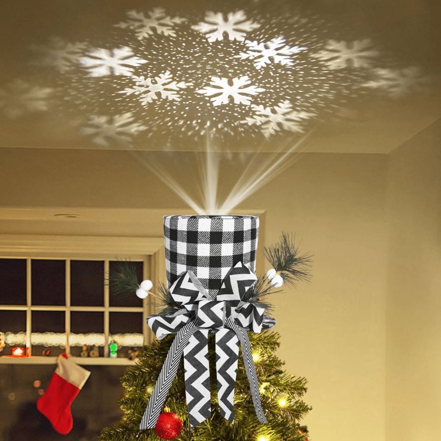 Aigostar - Proiettore natalizio LED di fiocchi di neve LED/5W/230V bianco freddo nero/bianco