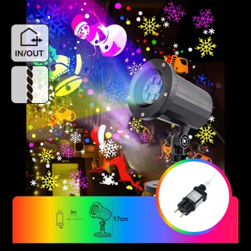 Aigostar - Proiettore natalizio esterno a LED per fiocchi di neve LED/5W/230V IP44 multicolore
