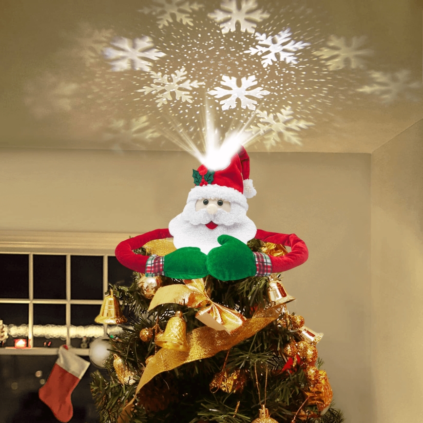 Aigostar - Proiettore natalizio LED a fiocchi di neve, 5W/230V, bianco freddo, Babbo Natale
