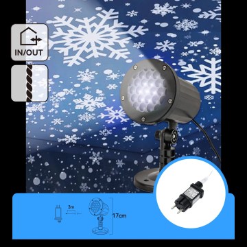 Aigostar - Proiettore natalizio LED da esterno a proiezione di fiocchi LED/5W/230V IP44 bianco freddo