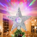 Aigostar - Proiettore natalizio LED di fiocchi di neve LED/5W/230V multicolore, effetto stella, argento