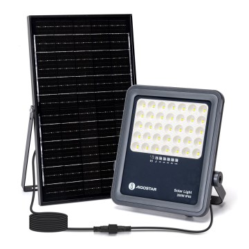 Aigostar - Proiettore solare LED dimmerabile LED/200W/3,4V IP65 15000 mAh + telecomando