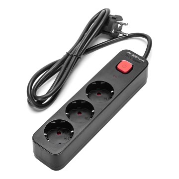 Aigostar - Prolunga con interruttore 3P Tipo F 1,5m SCHUKO nero