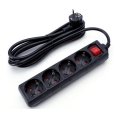 Aigostar - Prolunga con interruttore 4 prese 3m SCHUKO nero