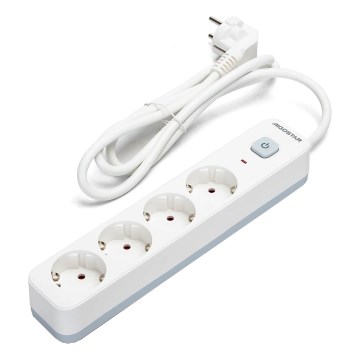 Aigostar - Prolunga con interruttore 4 prese Tipo F 1,5m SCHUKO bianco