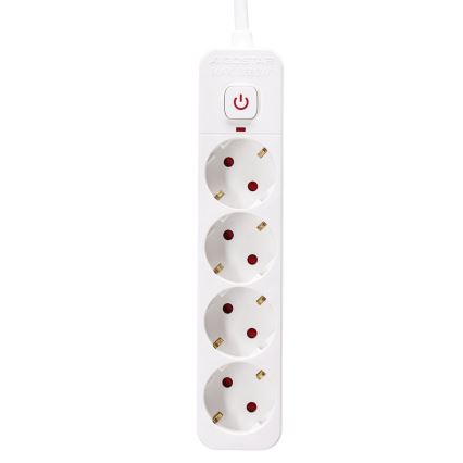 Aigostar - Prolunga con interruttore 4Z Tipo F 5m bianco