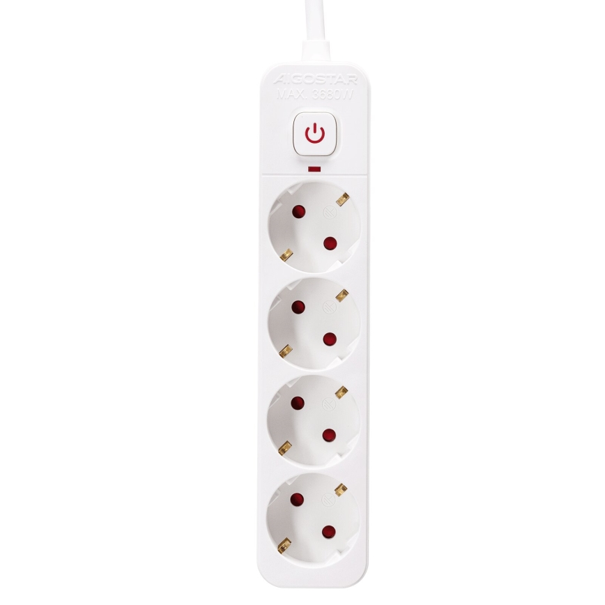 Aigostar - Prolunga con interruttore 4Z Tipo F 5m bianco