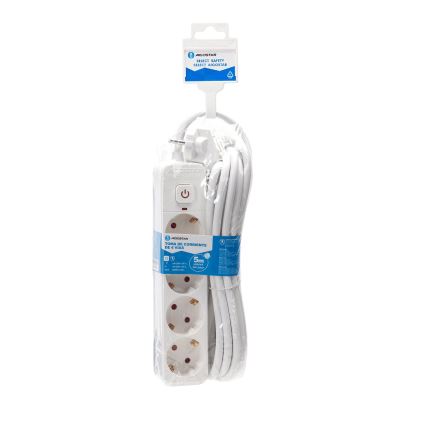 Aigostar - Prolunga con interruttore 4Z Tipo F 5m bianco